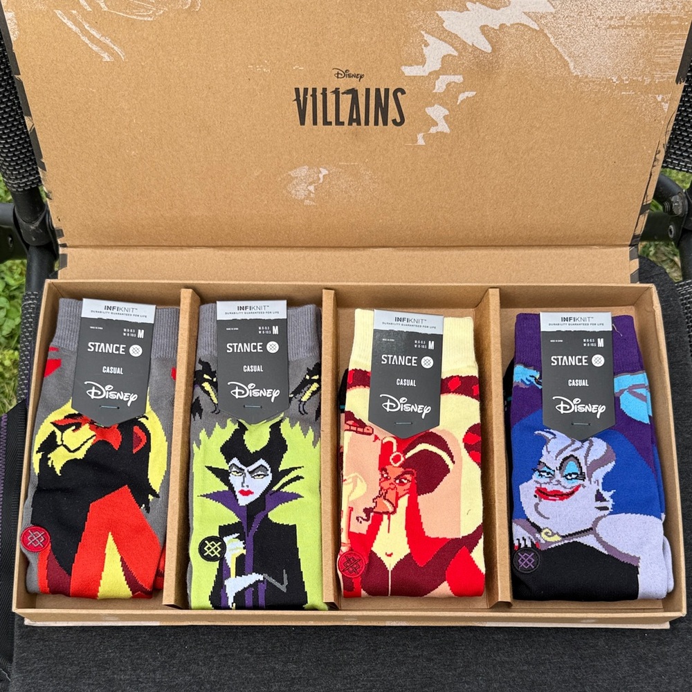Stance Disney Villains Crew Socks – Black, Green, Red, Purple Multi-Color Pack